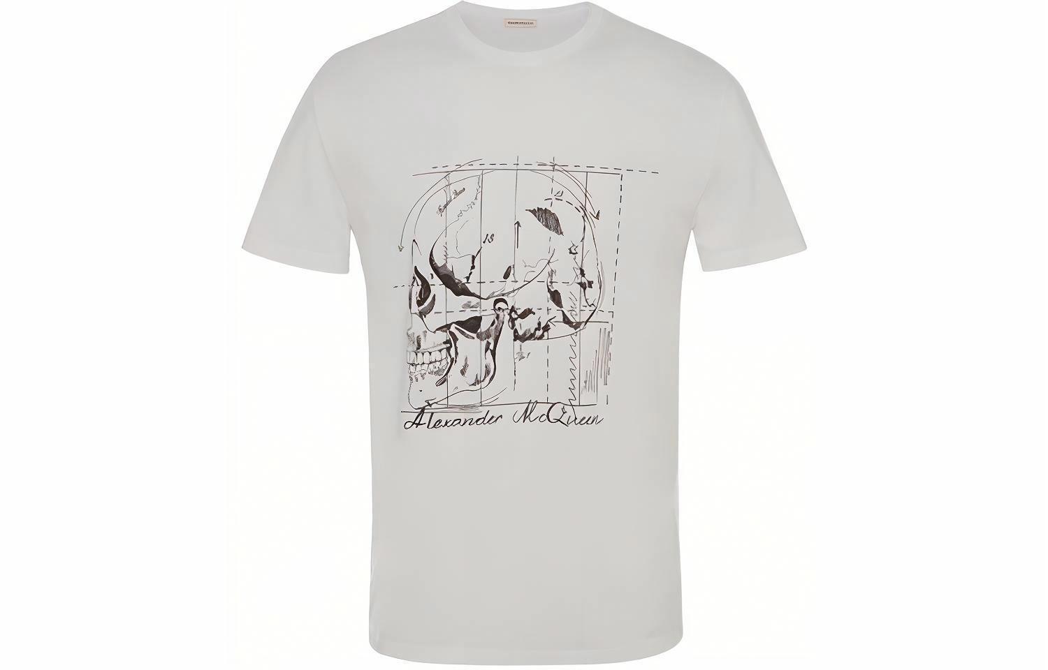 Мужская футболка Alexander Alexander McQueen Logo (белая)