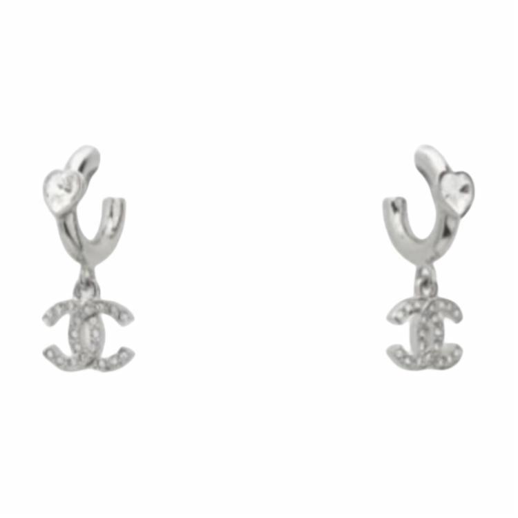 Серьги Chanel Heart (серебряные)