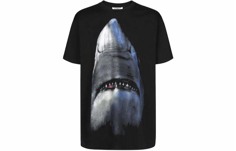 Мужская футболка Givenchy Shark Print (черная)
