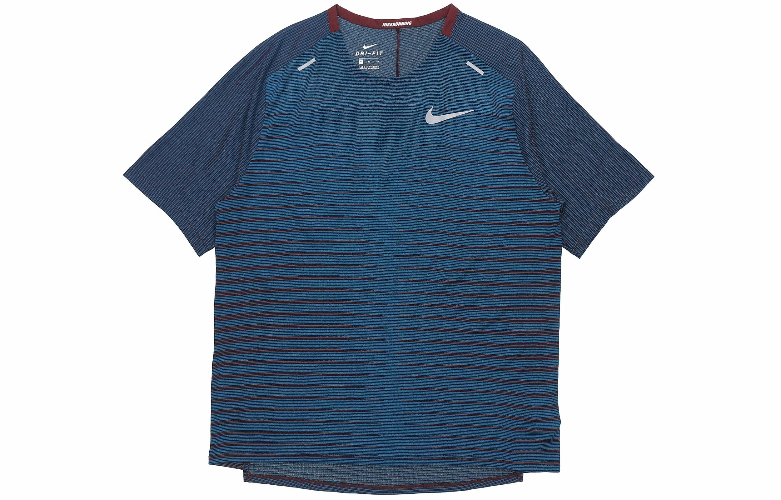 Мужская футболка Nike TechKnit Future Fast (бордово-зелено-черная) — фото 1