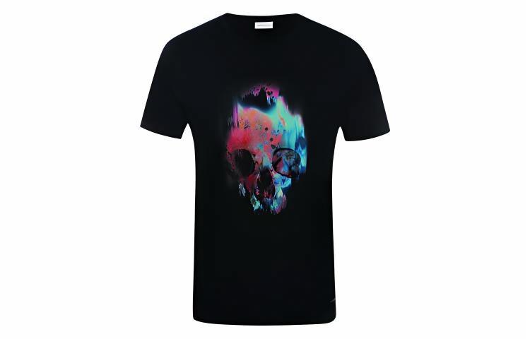 Мужская футболка Alexander McQueen Sprayed Skull (черная)
