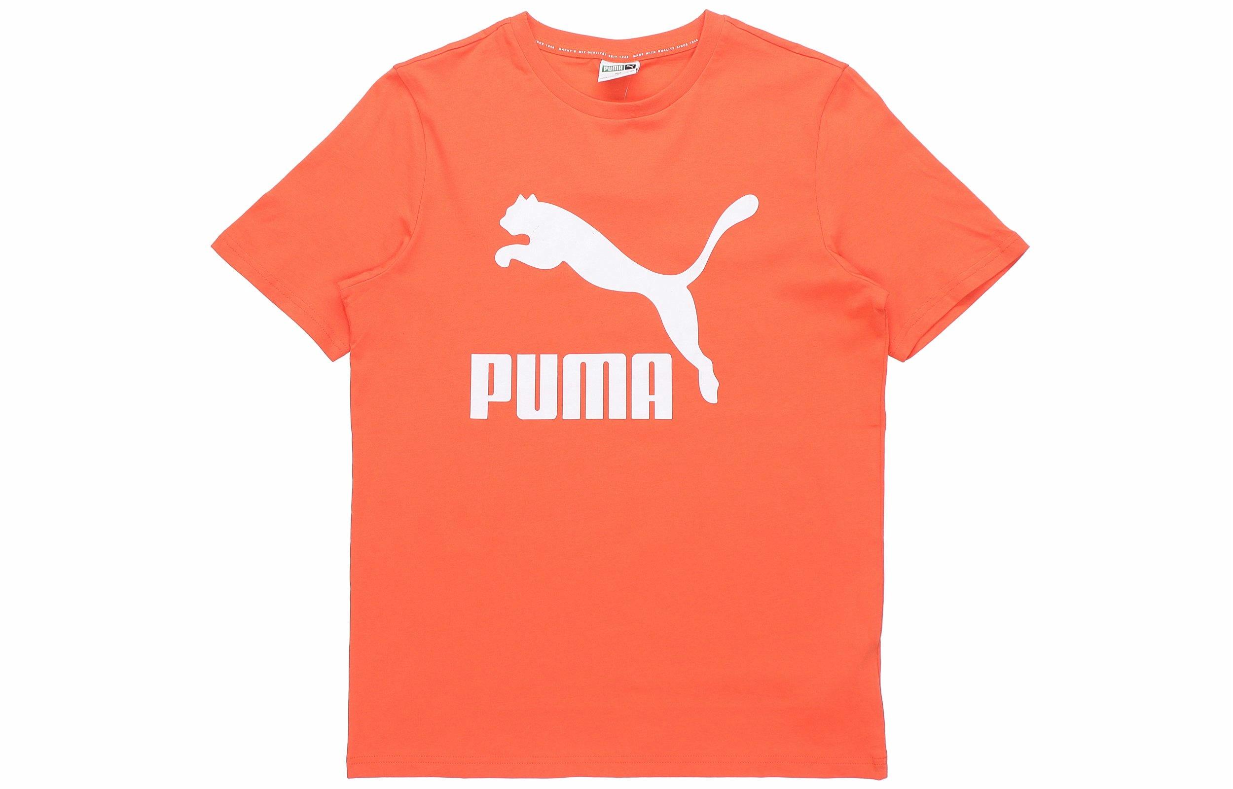 Мужская футболка PUMA Classics Logo (оранжевая) — фото 1