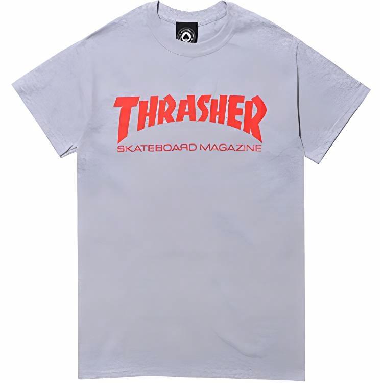 Футболка Thrasher Logo Tee (серо-красная)