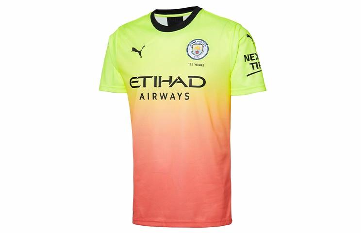 Мужская футболка PUMA Manchester City 19/20 (розово-желтая) — фото 1