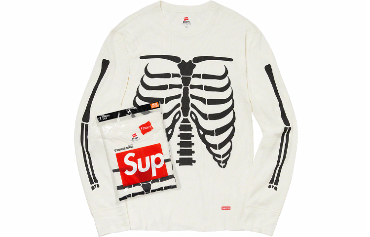 Supreme Week 15 x Hanes x Bones Thermal Crew 1 Pack LogoT