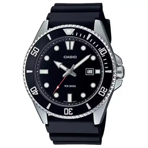 CASIO Men Standard Series Black Watch MDV-107-1A1JF