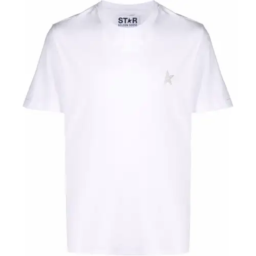 Golden Goose Glitter Logo-print Short-sleeve T-shirt