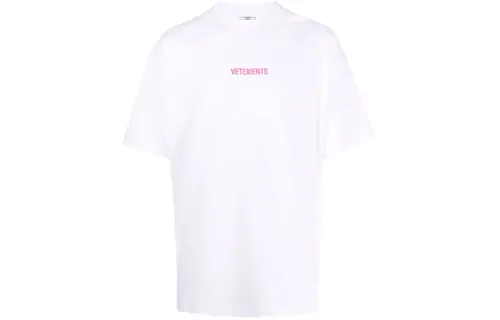 Vetements T Shirts Unisex White Crew Neck Moderate Straight Fit