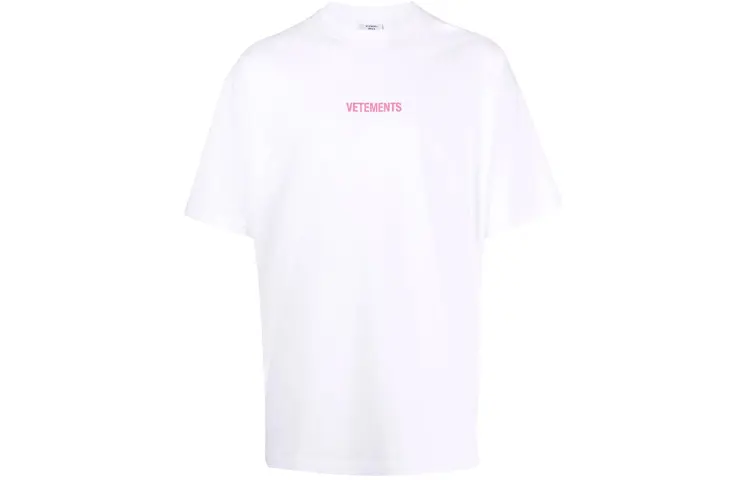 Vetements T Shirts Unisex White Crew Neck Moderate Straight Fit