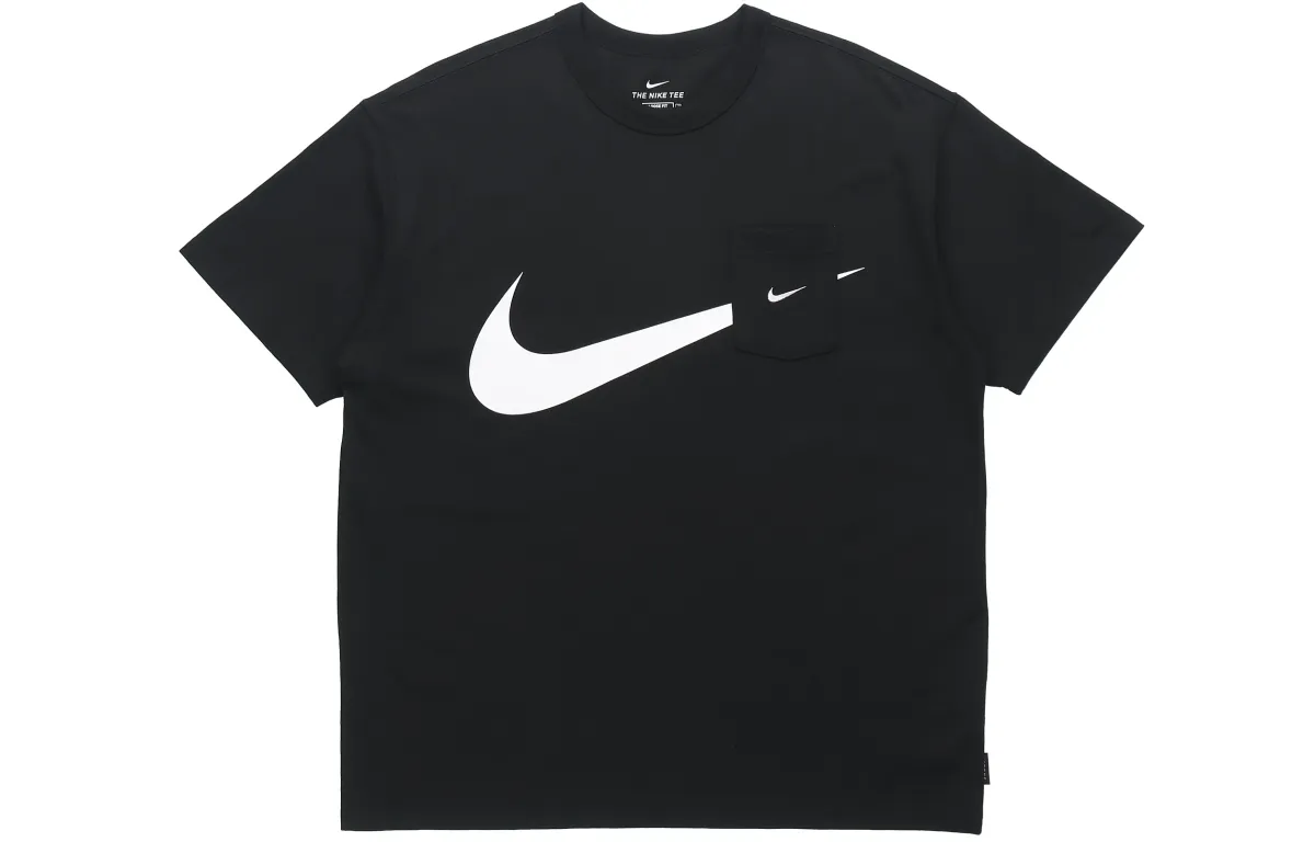 Nike T-Shirts Men's Black Crew Neck Moderate Straight Fit