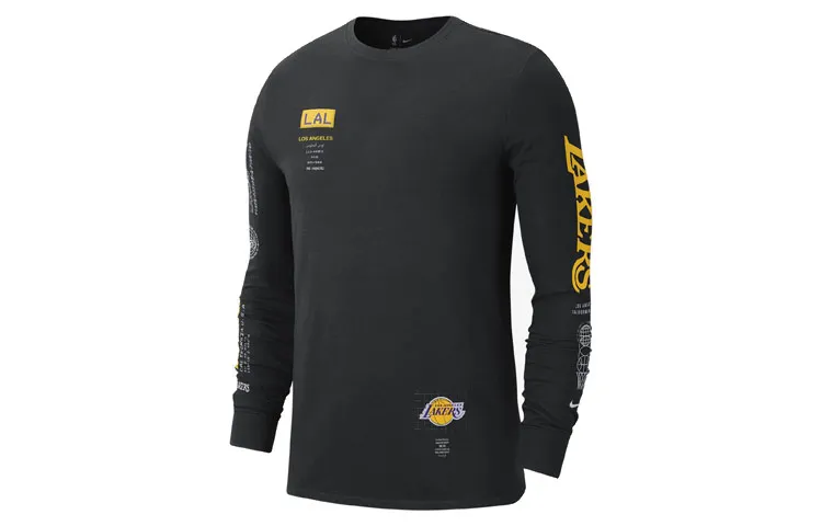 Nike T-Shirts Men's Black Crew Neck Moderate Straight Fit