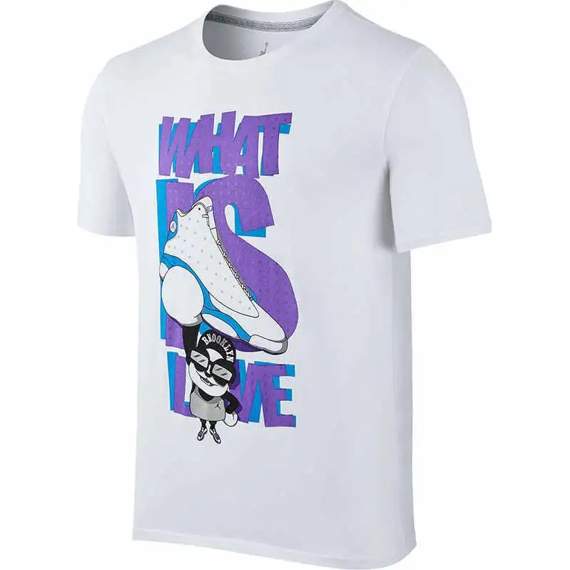 Jordan Air Jordan 13 T Shirts Men's White Crew Neck Moderate Straight Fit
