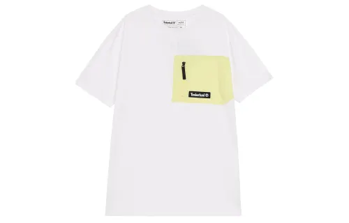 Timberland T Shirts Men's White Crew Neck Moderate Straight Fit