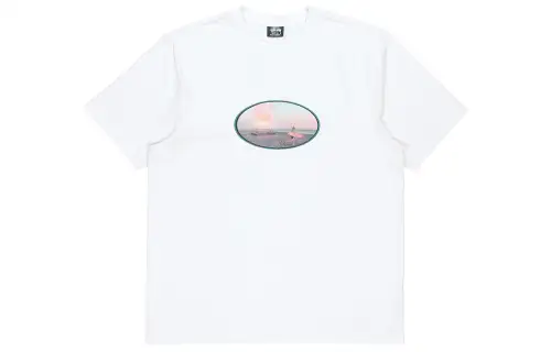 Stussy T Shirts Unisex White Crew Neck Moderate Straight Fit