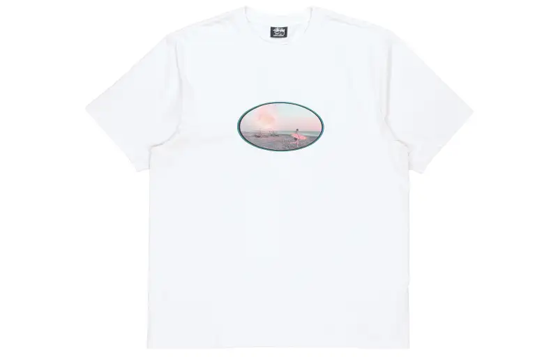 Stussy T Shirts Unisex White Crew Neck Moderate Straight Fit