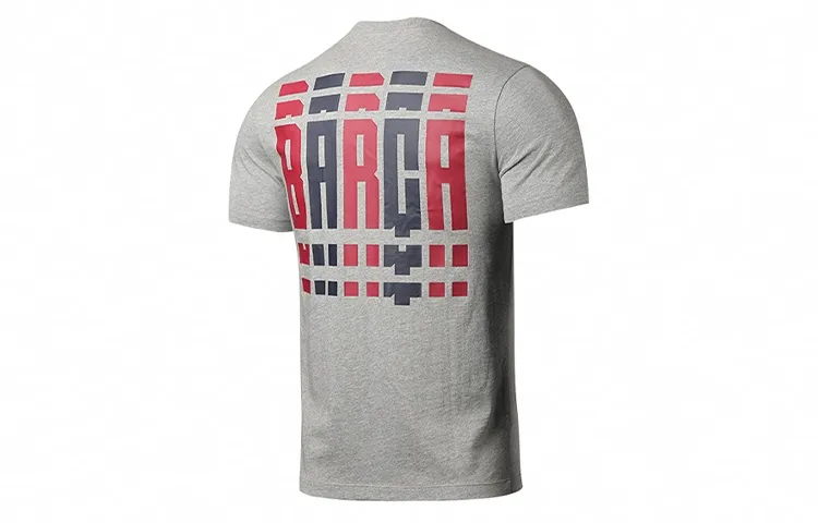 Nike T-Shirts Men's Gray Crew Neck Moderate Straight Fit