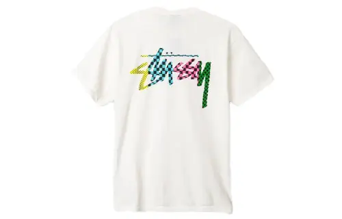 Stussy T Shirts Men's White Crew Neck Moderate Straight Fit