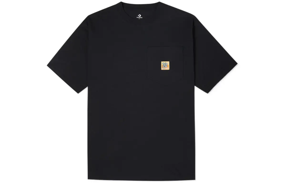 Converse T-Shirts Men's Black Crew Neck Moderate Straight Fit