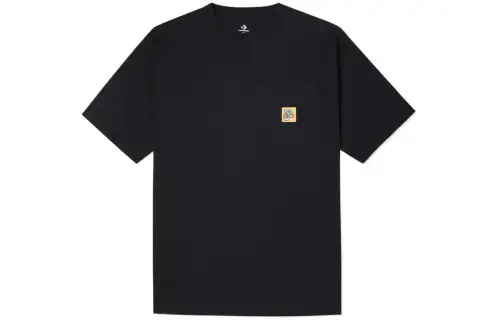 Converse T Shirts Men's Black Crew Neck Moderate Straight Fit