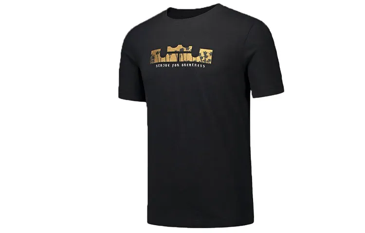 Nike T-Shirts Men's Black Crew Neck Moderate Straight Fit