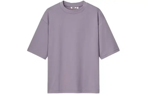 UNIQLO T Shirts Unisex Violet Crew Neck Moderate Straight Fit