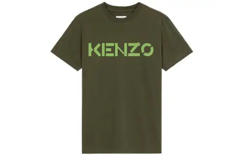 KENZO T Shirts Men's Green Crew Neck Moderate Straight Fit