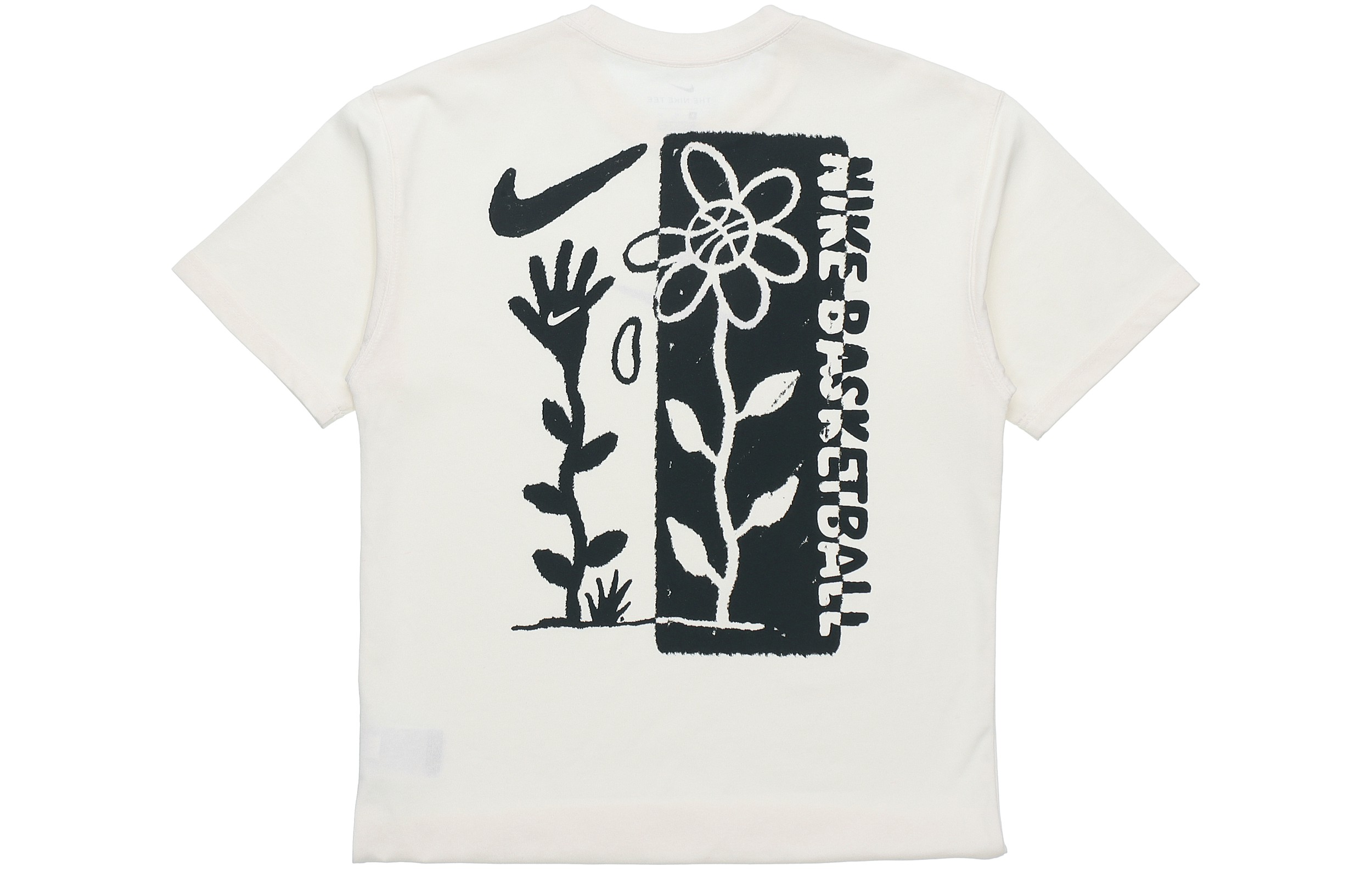 Nike Retro breathable basketball sports beige short sleeve T-shirt with a round collar, American style