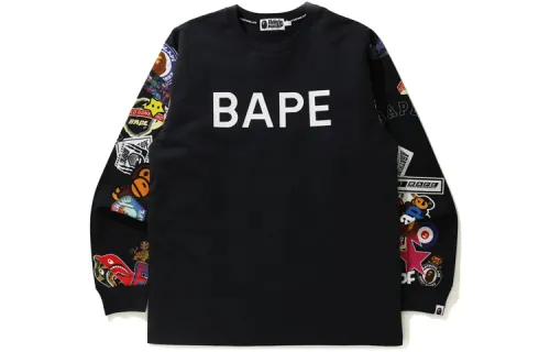 Bape Multi Motif Print Relaxed L/S Tee