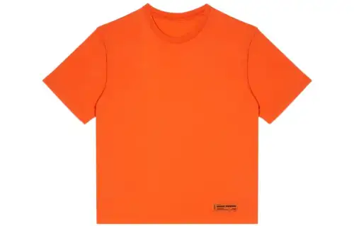HERON PRESTON T Shirts Men's Orange Crew Neck Thin Straight Fit