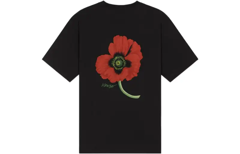 KENZO Nigo Drop4 POPPY Flower T Shirt Men's Black