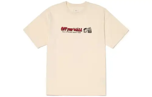 Vans T Shirts Men's Apricot Crew Neck Moderate Straight Fit