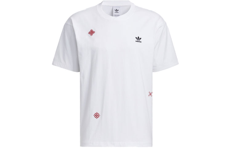 Adidas Originals CNY Limited T Shirts Men's White Crew Neck Moderate Other