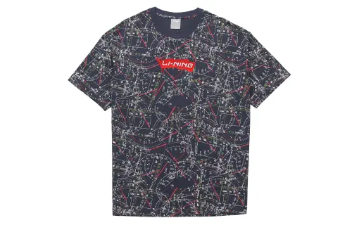 Li Ning T Shirts Men's Crew Neck Moderate Straight Fit