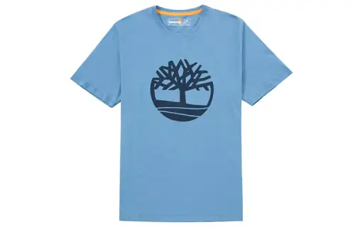 Timberland T Shirts Men's Blue Crew Neck Moderate Straight Fit