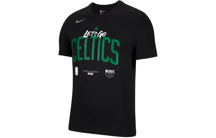 Nike T-Shirts Men's Black Crew Neck Moderate Straight Fit