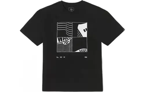 Vans T Shirts Unisex Black Crew Neck Moderate Straight Fit