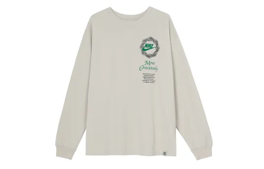 Nike T Shirts Men's Light Bone Crew Neck Moderate Straight Fit