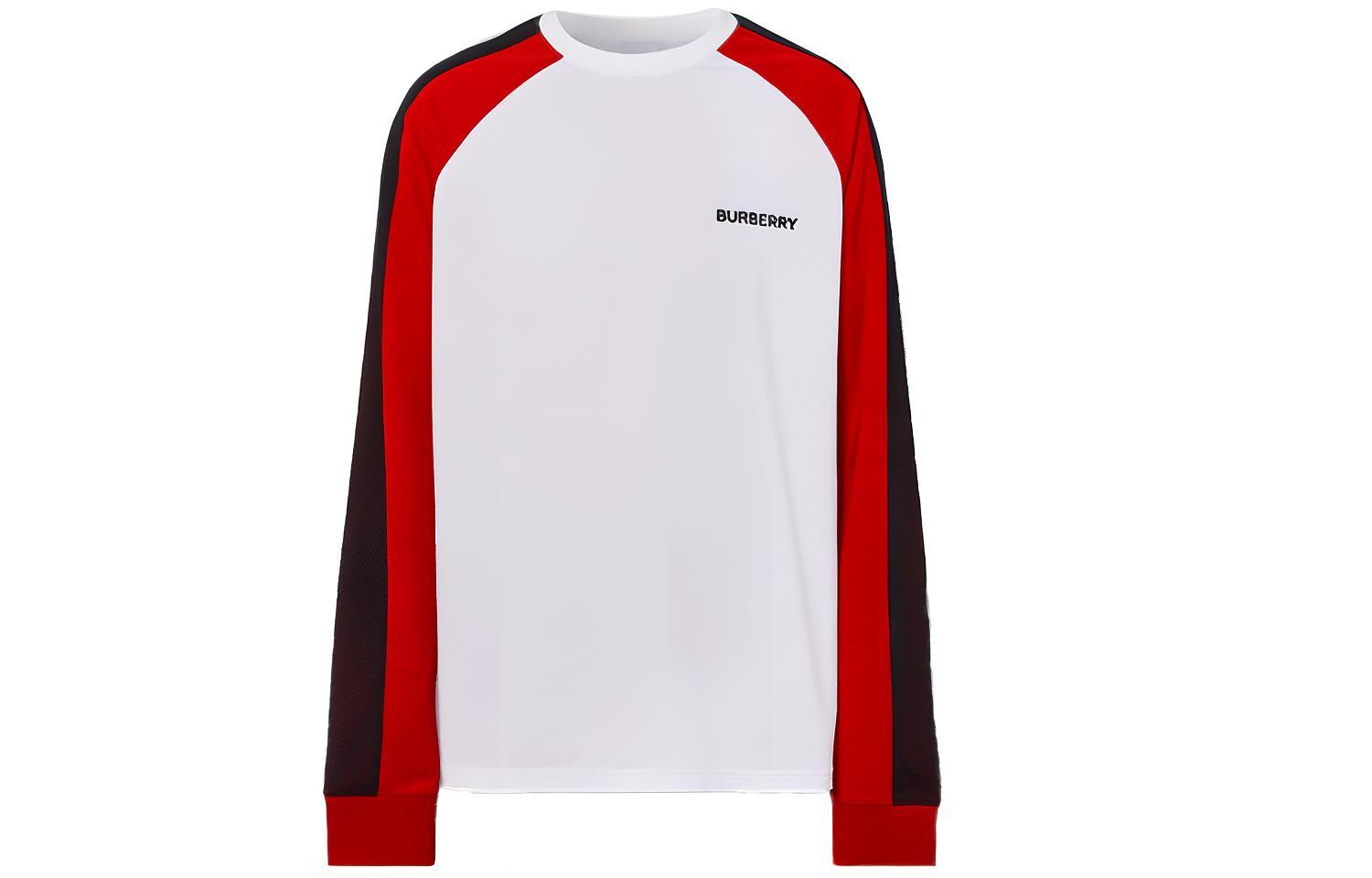 Burberry Burberry SS21 Logo Embroidered Cotton Long Sleeve T-Shirt Men's White