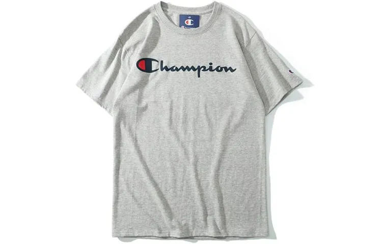 Champion T Shirt US Version Unisex Light Gray