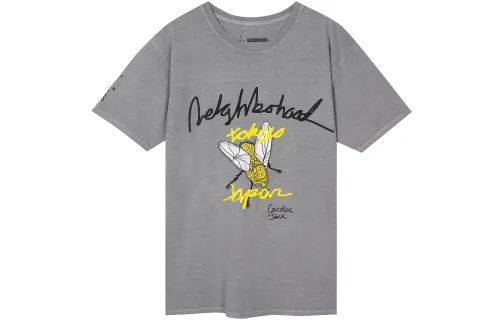 Travis Scott X NEIGHBORHOOD T Shirts Unisex Gray Crew Neck