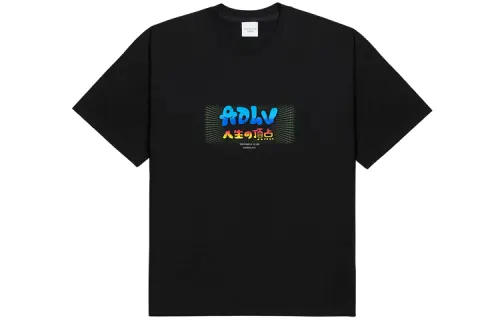 Acme de la vie/ADLV The apex of life printed logo straight T-shirt, same style for men and women, black