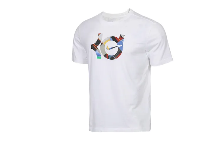 Nike Dri-Fit T-Shirts Men's White Crew Neck Moderate Straight Fit