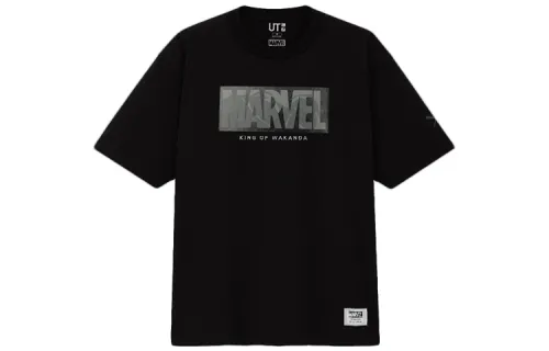 UNIQLO Print Straight Fit T Shirt Unisex Black