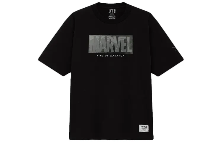 UNIQLO Print Straight Fit T Shirt Unisex Black