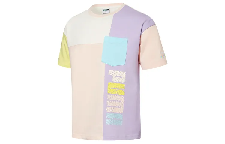 PUMA T-Shirts Unisex Ecru Crew Neck Moderate Straight Fit