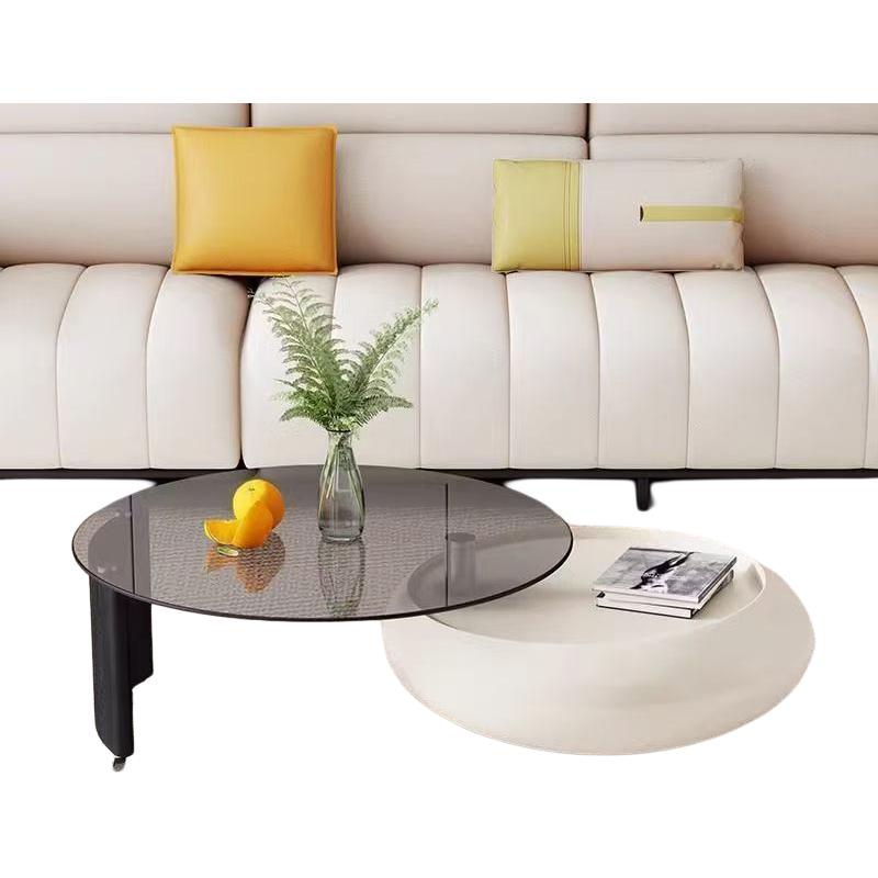 Jingshan Baisui Italian minimalist home simple coffee table small apartment living room integrated high-end designer light luxury round coffee table