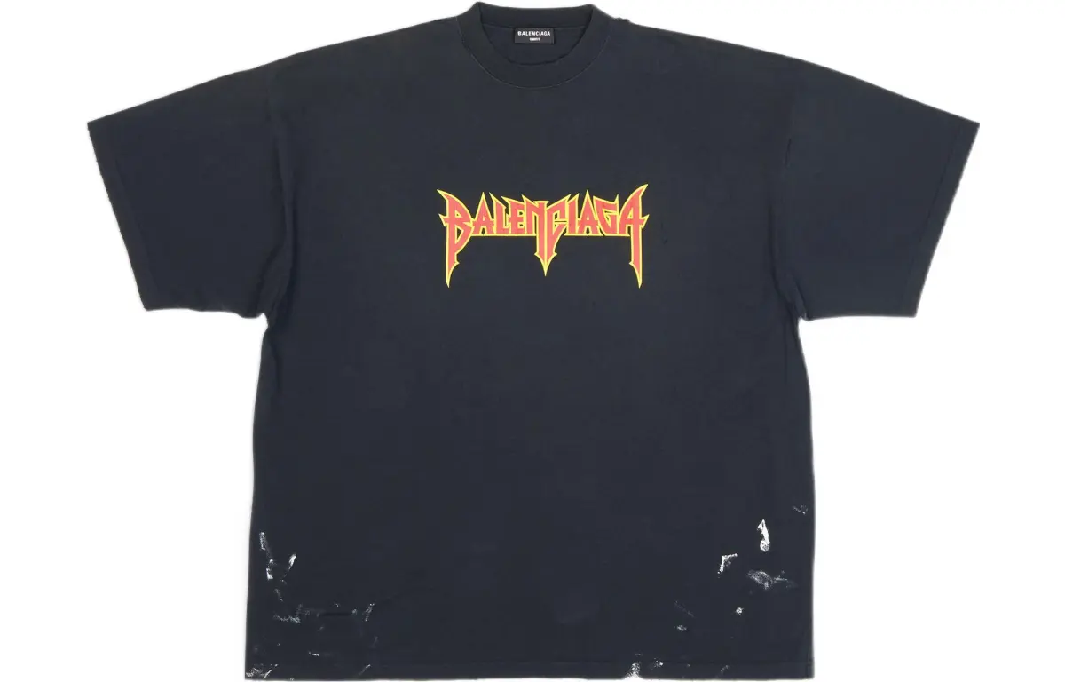 Balenciaga T-Shirts Men's Black Crew Neck Moderate