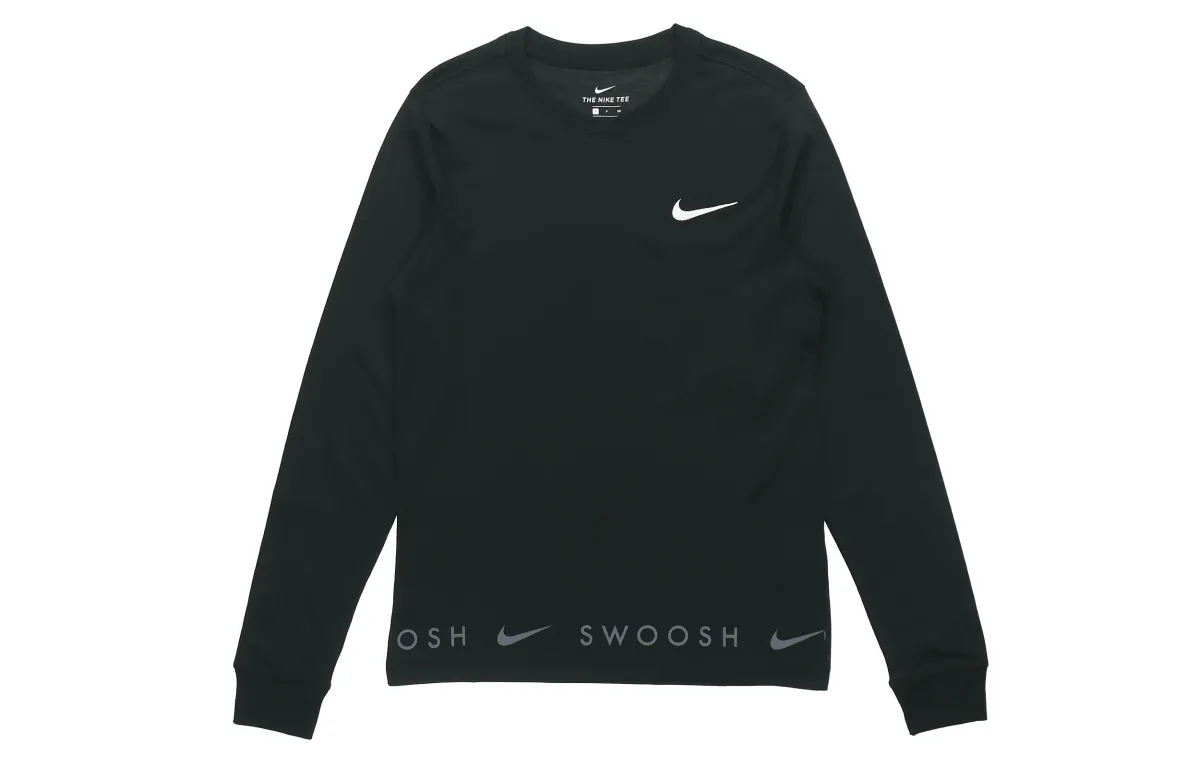 Nike T-Shirts Men's Black Crew Neck Moderate Straight Fit