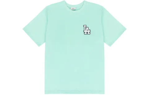 MLB Monogram T-Shirts Unisex Mint Green Crew Neck Moderate