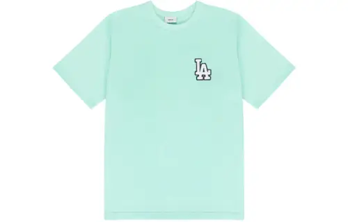 MLB Old Flower T Shirts Unisex Mint Green Crew Neck Moderate Straight Fit